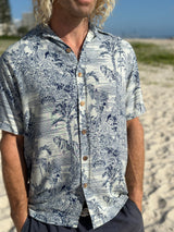Aloha Shirt - Tiger Stripe Blue