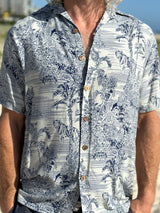 Aloha Shirt - Tiger Stripe Blue