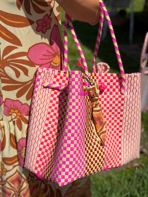 Recycled Plastic Basket ~ Pink Pop