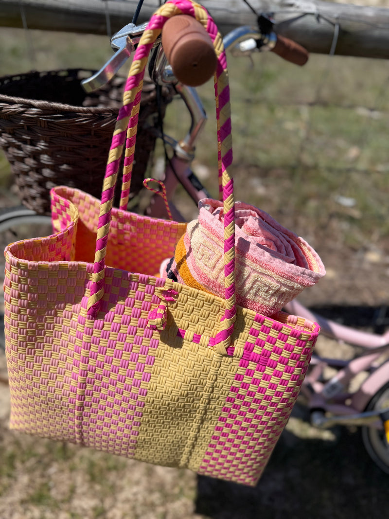 Recycled Plastic Basket ~ Pastel Pink