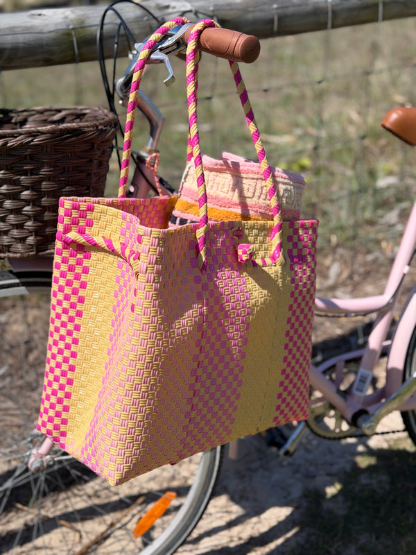 Recycled Plastic Basket ~ Pastel Pink