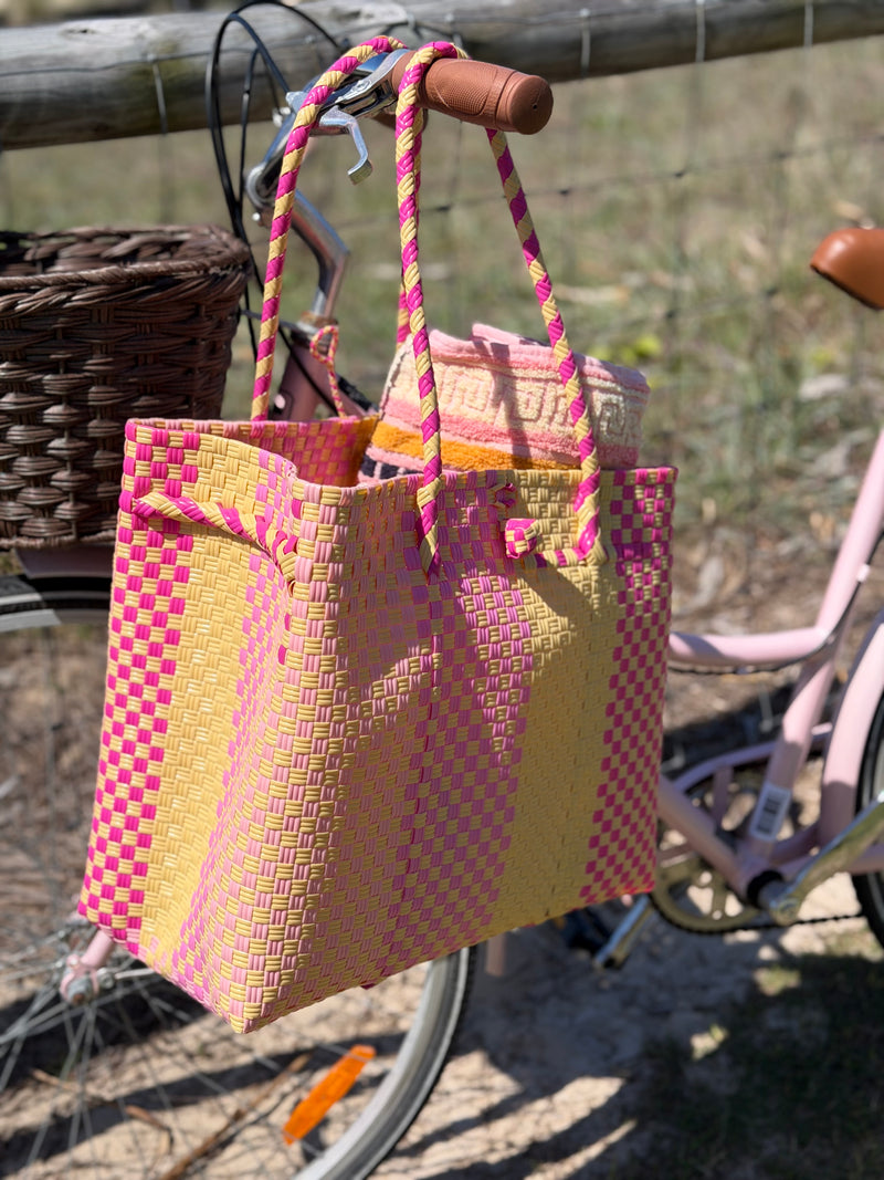 Recycled Plastic Basket ~ Pastel Pink