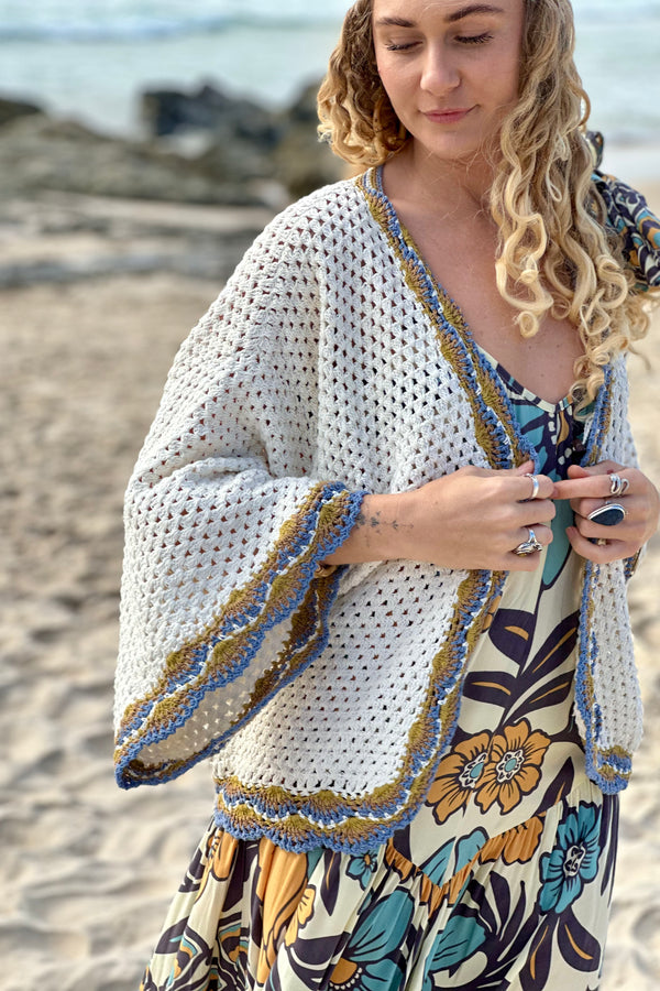 Free Love Crochet Cardy - Cream - MADE TO ORDER