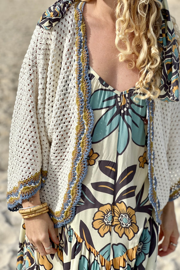Free Love Crochet Cardy - Cream - MADE TO ORDER