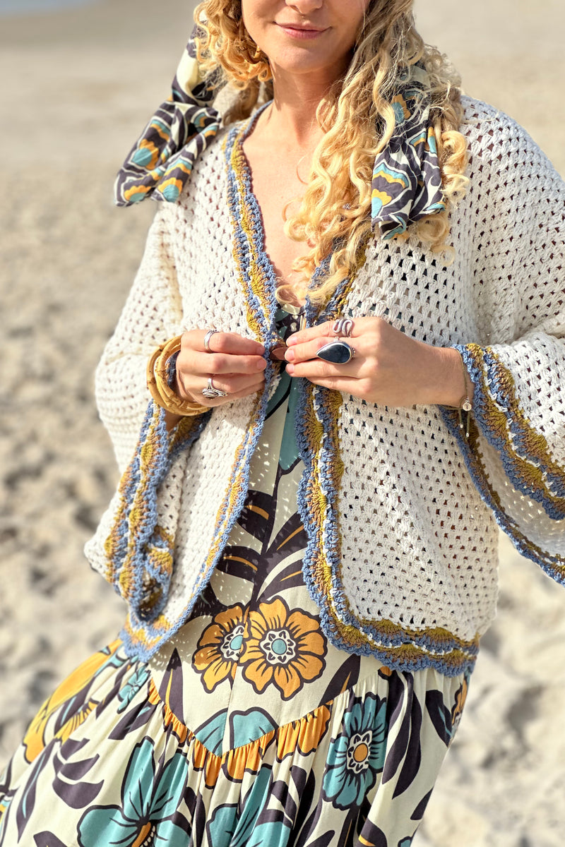 Free Love Crochet Cardy - Cream - MADE TO ORDER