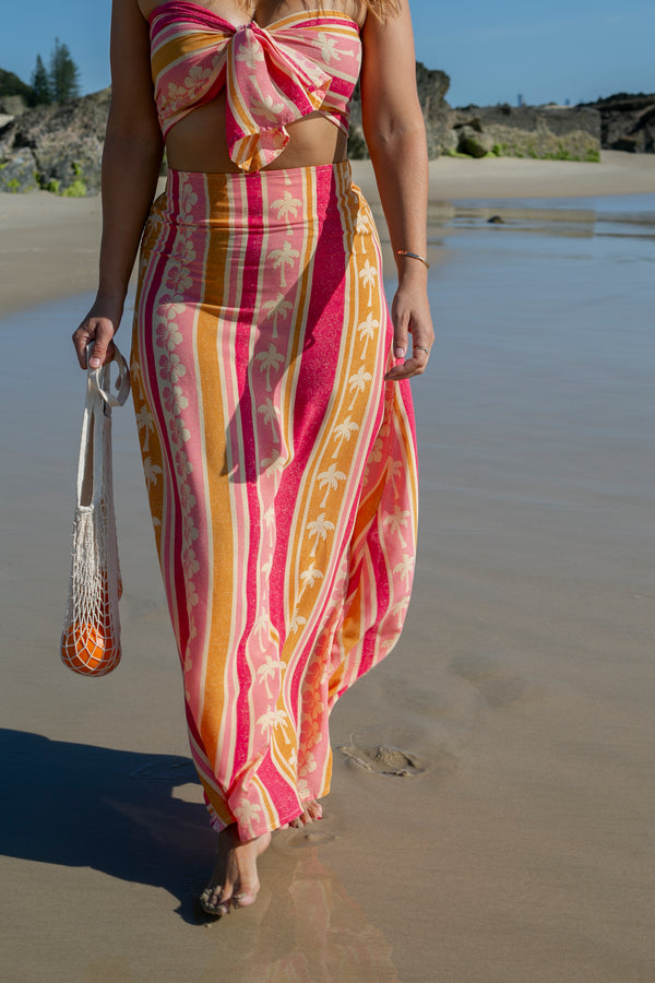 Sundowner Maxi Skirt - Hibiscus Pink