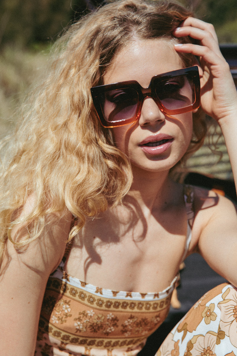Happy To Sit On Your Face sunnies - Harlow Burnt orange